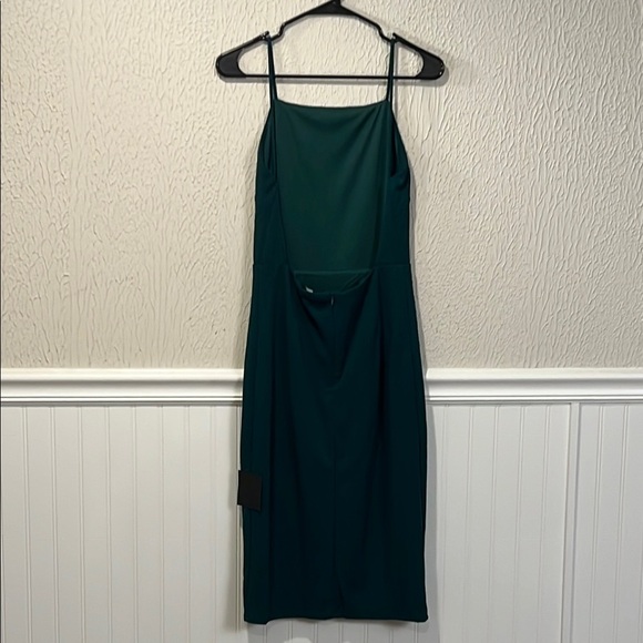 Lulus Never look back Hunter Green backless midi dress size medium NWT - Picture 4 of 15